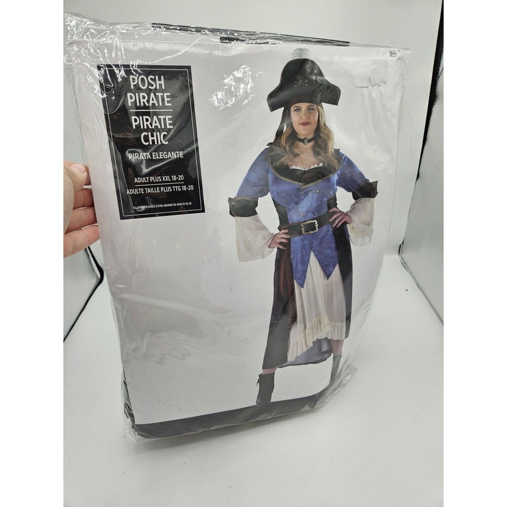 New Posh Pirate Women's Plus Sz XXL 18 - 20 Halloween Costume Cosplay Blue Black